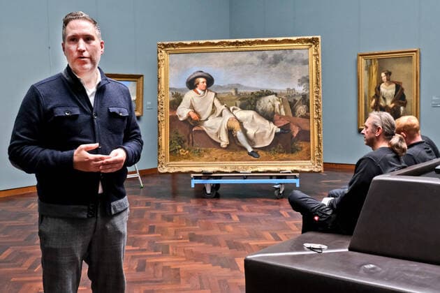 Bilder des Jahres 2022, Entertainment 10 Oktober News Bilder des Tages Entertainment Bilder des Tages 20.10.2022, Frankfurt, DEU Nach umfangreicher Renovierung ist die Abteilung Kunst der Moderne im Staedel Museum ab 22. Oktober wieder zu besichtigen. Als letztes wurde das Bild Goethe in der römischen Campagna (1787) von Johann Heinrich Wilhelm Tischbein. gehaengt. Kurator Alexander Ehring erklaerte die Renovierung. *** 20 10 2022, Frankfurt, DEU After extensive renovation, the Modern Art Department at the Staedel Museum is open to the public again as of October 22 The last to be hung was the painting Goethe in the Roman Campagna 1787 by Johann Heinrich Wilhelm Tischbein Curator Alexander Ehring explained the renovations