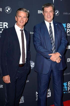 Markus Lanz and Markus Söder at the presentation of the Blue Panther TV Streaming Award 2022 at BMW Welt Munich, 19 10 2022 Foto:xF.xKernx xFuturexImage
