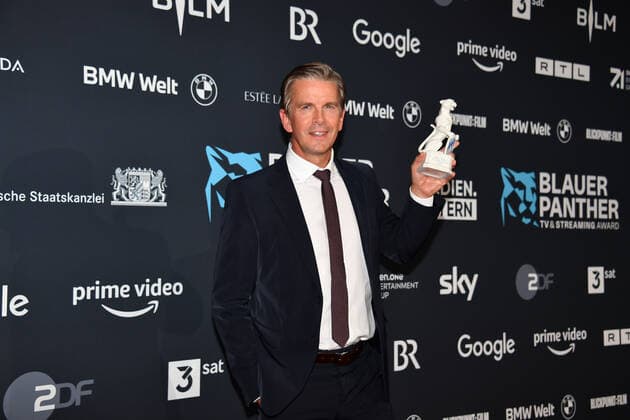 Markus Lanz award ceremony Blue Panther TV Streaming Award 2022 honor, award, prize BMW Welt Munich 19 October 2022