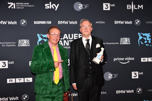 Wigald Boning and Olli Dittrich presentation Blue Panther TV Streaming Award 2022 honor, award, prize BMW World Munich 19 October 2022