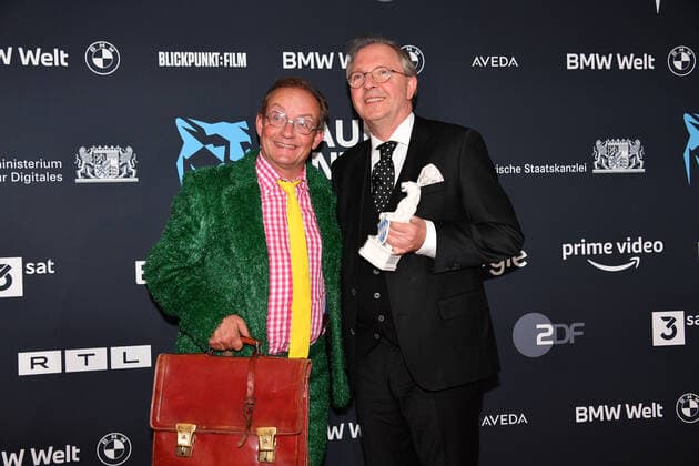Wigald Boning and Olli Dittrich presentation Blue Panther TV Streaming Award 2022 honor, award, prize BMW World Munich 19 October 2022