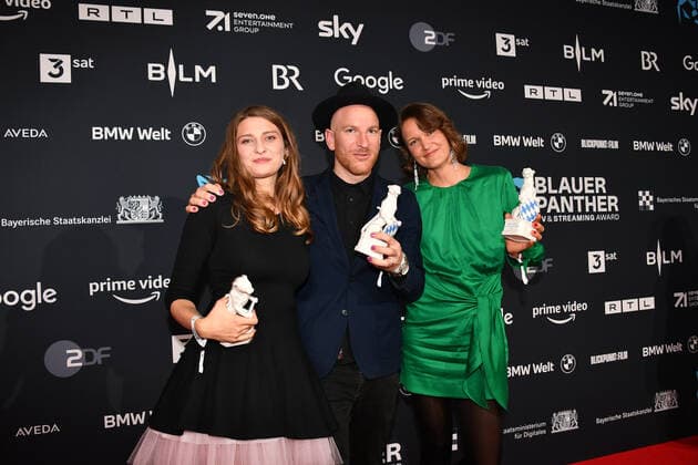 Nadja Mitzkat, Jan Vollmer and Annette Kammerer Blue Panther TV Streaming Award 2022 Honoring, Award, Prize BMW Welt Munich 19 October 2022