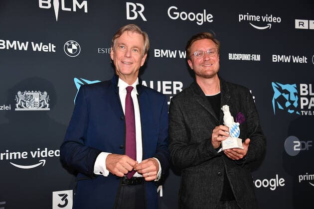 Claus Kleber and Carl Gierstorfer Blue Panther TV Streaming Award 2022 Honor, Award, Prize BMW Welt Munich 19 October 2022