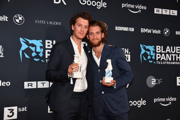 Benji Bergmann and Jono Bergmann award Blue Panther TV Streaming Award 2022 honor, award, prize BMW Welt Munich 19 October 2022