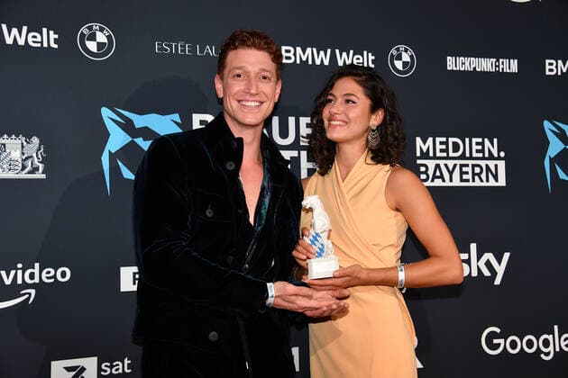 Daniel Dornkoy and Soma Pysail Blue Panther TV Streaming Award 2022 Honor, Award, Prize BMW Welt Munich 19 October 2022