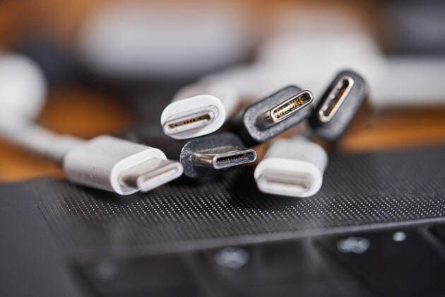 The new standard EU USB-C cable from 2024 on Oct. 21, 2022 in Marktoberdorf, Germany. EU agreement on USB-C Unified charging socket for smartphones, laptops and digital cameras, tablets, cameras, headphones and portable speakers, single charging cable, unified charging ports for electronic devices.