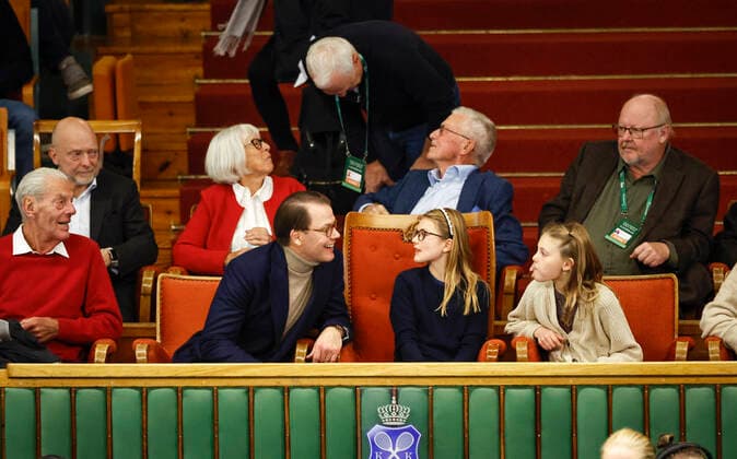 STOCKHOLM 20221021 Prince Daniel and Princess Estelle in the stands when Mikael Ymer, Sweden, meets Stefanos Tsitsipas, Greece, in the mens quarter-finals during the Stockholm Open on Friday STOCKHOLM SWEDEN x1081x,  Copyright: xFredrikxPersson TTx STOCKHOLM OPEN 2022 KVARTSFINAL