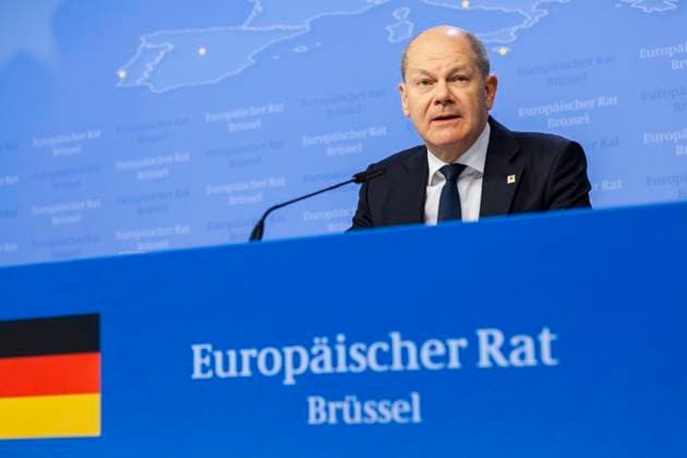Press conference by Olaf Scholtz after the EU summit.  NicolasxLandemardx xLexPictorium LePictorium_0269098