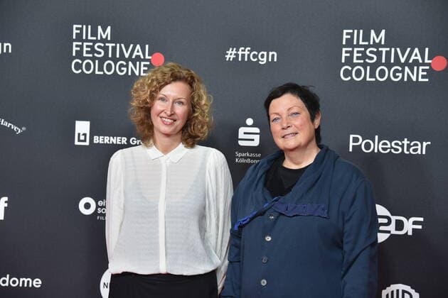 Director Nana Neul and Festival Director Martina Richter , l r, arrives to award Manfred Stelzer Prize to daughters of director Nana Neul at 32 Film Festival Cologne formerly Cologne Conference 2022 , an international film festival.