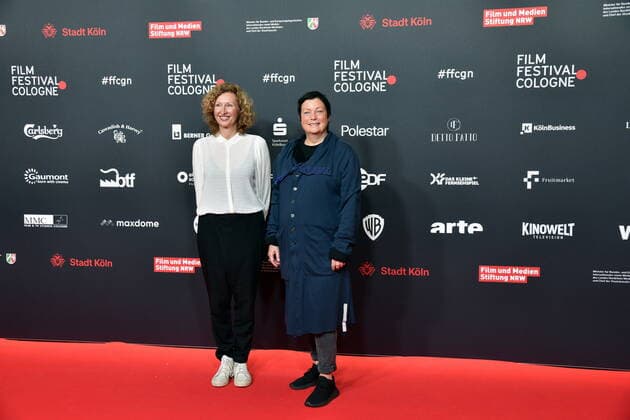 Director Nana Neul and Festival Director Martina Richter , l r, arrives to award Manfred Stelzer Prize to daughters of director Nana Neul at 32 Film Festival Cologne formerly Cologne Conference 2022 , an international film festival.
