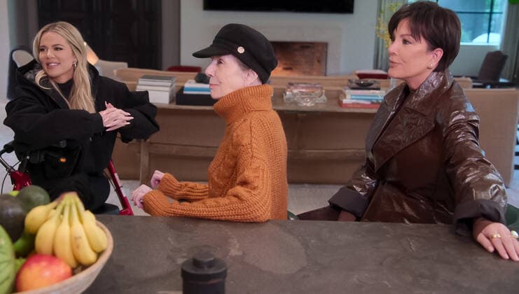 Kris Jenner, Khloe Kardashian, Mary Jo Campbell, The Kardashians (2022) -- We?re Built For This - Episode 204 -- While Kris awaits surgery, she enlists Martha Stewart to cheer up KhloÃ . Kim faces backlash from a Variety interview and Kendall dabbles in real estate. KhloÃ , Mary Jo and Kris, shown. Photo Credit: Hulu THA  Copyright: xx 34427-025THA