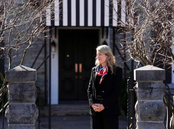 October 27, 2022, Ottawa, ON, CAN: Minister of Foreign Affairs Melanie Joly waits for the arrival of US Secretary of State Antony Blinken to 7 Rideau Gate for a bilateral meeting in Ottawa, on Thursday, Oct. 27, 2022. Ottawa CAN  - ZUMAc35_ 20221027_zaf_c35_029 Copyright: xSeanxKilpatrickx
