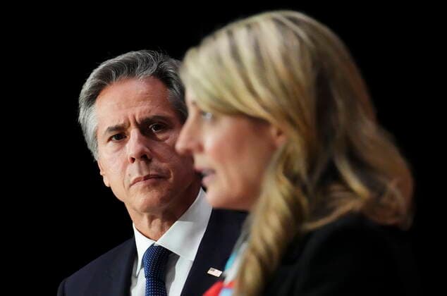 October 27, 2022, Ottawa, ON, CAN: Minister of Foreign Affairs Melanie Joly speaks during a joint press conference as US Secretary of State Antony Blinken looks on, in Ottawa, on Thursday, Oct. 27, 2022. Ottawa CAN  - ZUMAc35_ 20221027_zaf_c35_053 Copyright: xSeanxKilpatrickx