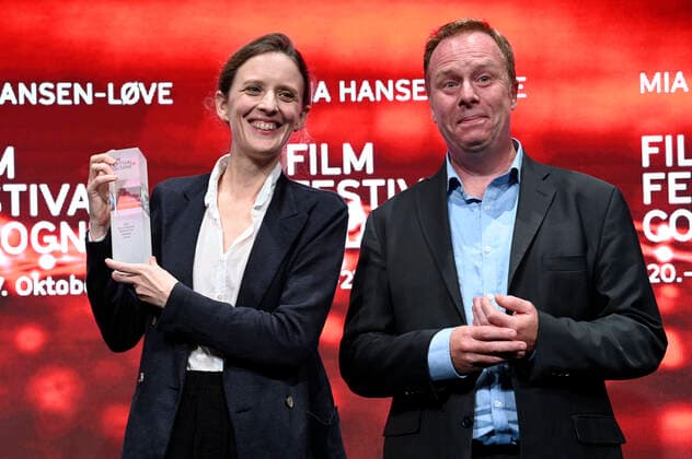 Mia Hansen Löve and Scott Roxborough at the Film Festival Cologne Awards at the 32 Film Festival Cologne 2022 at E Werk Cologne, 27 10 2022. Foto:xC.xAdolphxx xFuturexImage