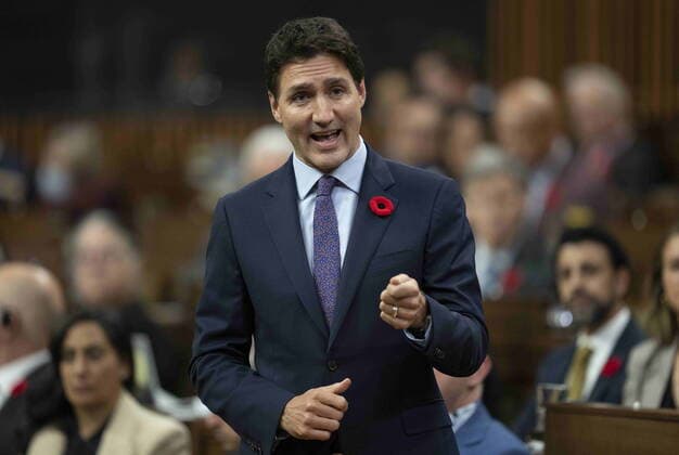 November 2, 2022, Ottawa, ON, Canada: Prime Minister Justin Trudeau rises during Question Period, Wednesday, November 2, 2022 in Ottawa. Ottawa Canada  - ZUMAc35_ 20221102_zaf_c35_061 Copyright: xAdrianxWyldx