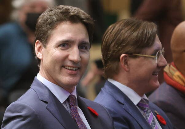 November 2, 2022, Ottawa, ON, Canada: Prime Minister Justin Trudeau waits to be introduced at a Sustainable Finance Forum on Parliament Hill in Ottawa on Wednesday, November 2, 2022. Ottawa Canada  - ZUMAc35_ 20221102_zaf_c35_107 Copyright: xPatrickxDoylex