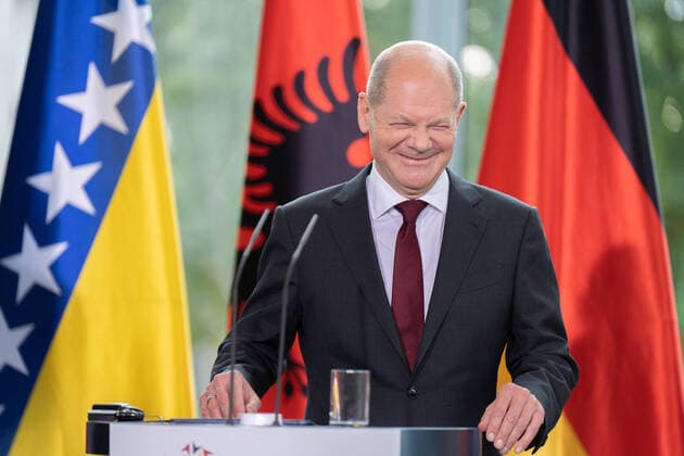 News Themen der Woche KW44 News Bilder des Tages RECORD DATE NOT STATED Bundeskanzler Scholz, Westbalkankonferenz 3.11.2022 Berlin-Prozess – Westbalkankonferenz, Pressekonferenz, Bundeskanzler Olaf Scholz Berlin Berlin GER *** Chancellor Scholz, Western Balkans Conference 3 11 2022 Berlin Process - Western Balkans Conference, Press Conference, Chancellor Olaf Scholz Berlin Berlin GER