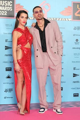 November 4, 2022, Madrid, Spain: Violeta Mangrinan and Fabio Colloricchio attend the red carpet for the LOS40 Music Awards 2022 at the WiZink Center in Madrid. Madrid Spain - ZUMAs197 20221104_zaa_s197_197 Copyright: xAtilanoxGarciax
