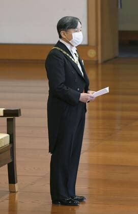 japan, Kaiser Naruhito beu Ordensverleihung in Tokio Imperial conferment of decorations Japanese Emperor Naruhito delivers a speech to recipients of grand cordons at the Imperial Palace in Tokyo on Nov. 9, 2022. (Pool photo)  A14AA0001353579P