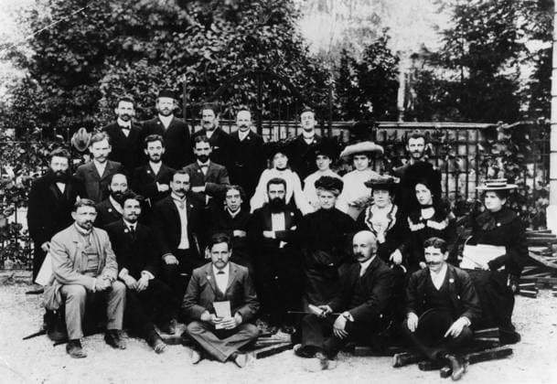 RECORD DATE NOT STATED Theodor Herzl (1860-1904), Writer and statesman (centre with beard). Artist: Unknown Copyright:xFromxthexJewishxChroniclexArchive HeritagexImagesx IMAGO ,1198526 ! ACHTUNG: AUFNAHMEDATUM GESCHÄTZT!  Copyright:FromxthexJewishxChroniclexArchive HeritagexImagesx IMAGO