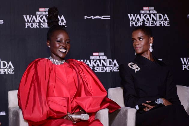 Black Panther: Wakanda Forever Fan Event November 9, 2022, Satelite City, Mexico: Lupita Nyong™o and Letitia Wright during the Black Panther: Wakanda Forever Fan Event at Plaza Satelite. on November 9, 2022 in Satelite City, Mexico. (Photo by Carlos Tischler Eyepix Group) Copyright: xCarlosxTischler EyepixxGroupx CT_09112022_80715