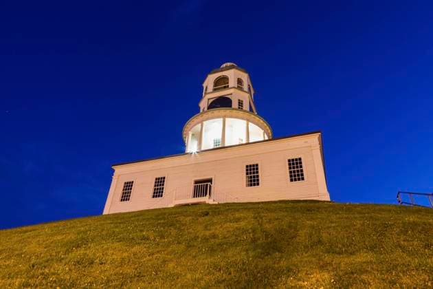RECORD DATE NOT STATED Town Clock in Halifax, Nova Scotia. Halifax, Nova Scotia, Canada. , 36638016.jpg, Canada, City Life, Nova Scotia, Town, Town Clock, architecture, building, city, cityscape, clock, downtown, dusk, evening, halifax, historic, landmark, night, outdoors, panorama, sky, skyline, street, summer, sunrise, sunset, tower, travel, urban, looking up