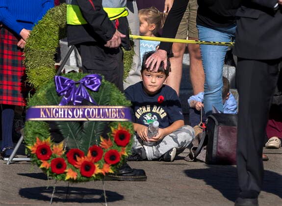 November 11, 2022, Halifax, NS, Canada: A young boy attends Remembrance Day ceremonies at the Grand Parade in Halifax on Friday, Nov. 11, 2022. Halifax Canada  - ZUMAc35_ 20221111_zaf_c35_018 Copyright: xAndrewxVaughanx