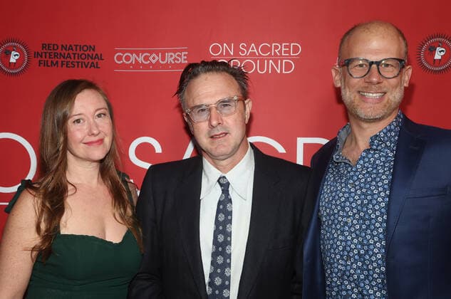 World Premiere Of Shout! Studios On Sacred Ground .Nov 12 2022 - Fine Arts Theatre - Beverly Hills United States..-PICTURED: Rebecca Harrell, David Arquette, Josh Tickell .....- : startraksphoto.com..This is an editorial, rights-managed image. Please contact Startraks Photo for licensing fee and rights information at sales@startraksphoto.com or call +1 212 414 9464 This image may not be published in any way that is, or might be deemed to be, defamatory, libelous, pornographic, or obscene. Please consult our sales department for any clarification needed prior to publication and use. Startraks Photo reserves the right to pursue unauthorized users of this material. If you are in violation of our intellectual property rights or copyright y - ZUMAa123 20221112_zaa_a123_066 Copyright: xFayesxVisionx