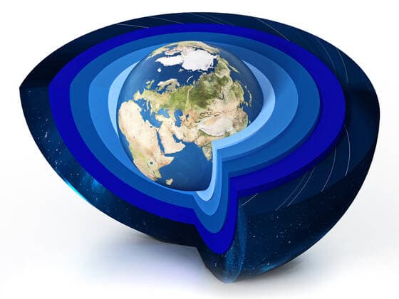 Earth levels of atmosphere diagram. 3D illustration Earth levels of atmosphere diagram. 3D illustration. Copyright: xZoonar.com CigdemxSimsekx 17327063
