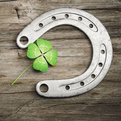 Horseshoe with lucky clover on wooden background. 3d illustration Horseshoe and concept of luck. St. Patricks Day card. 3d illustration Copyright: xZoonar.com WaldemarxThautx 17907931
