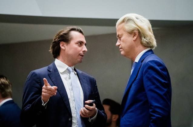 THE HAGUE - Thierry Baudet (FvD) and Geert Wilders (PVV) during the weekly question time in the House of Representatives. ANP BART MAAT netherlands out - belgium out *** THE HAGUE Thierry Baudet FvD and Geert Wilders PVV during the weekly question time in the House of Representatives ANP BART MAAT netherlands out belgium out  Copyright: xx x457877309x originalFilename: 457877309.jpg
