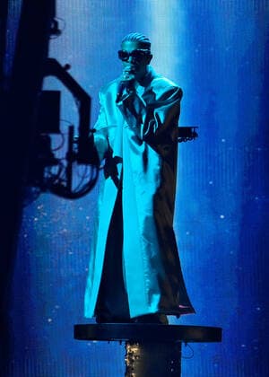 Puerto Rican singer Rauw Alejandro performs onstage during the 23rd annual Latin Grammy Awards at the Michelob Ultra Arena at Mandalay Bay Resort and Casino in Las Vegas, Nevada on Thursday, November 17, 2022.  LAV20221117009 JIMxRUYMEN