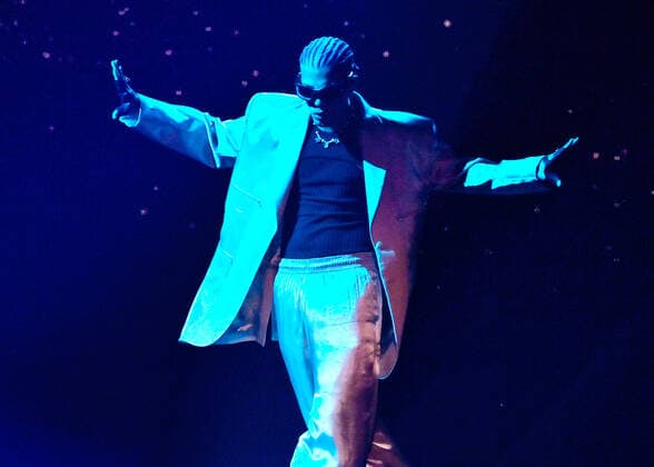 Puerto Rican singer Rauw Alejandro performs onstage during the 23rd annual Latin Grammy Awards at the Michelob Ultra Arena at Mandalay Bay Resort and Casino in Las Vegas, Nevada on Thursday, November 17, 2022.  LAV20221117010 JIMxRUYMEN