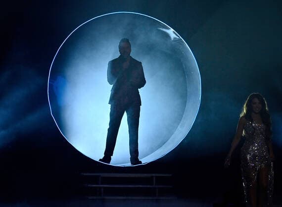 Co-host Luis Fonsi performs onstage during the 23rd annual Latin Grammy Awards at the Michelob Ultra Arena at Mandalay Bay Resort and Casino in Las Vegas, Nevada on Thursday, November 17, 2022.  LAV20221117619 JIMxRUYMEN