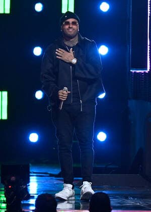 US singer-songwriter Nicky Jam performs onstage during the 23rd annual Latin Grammy Awards at the Michelob Ultra Arena at Mandalay Bay Resort and Casino in Las Vegas, Nevada on Thursday, November 17, 2022.  LAV20221117015 JIMxRUYMEN