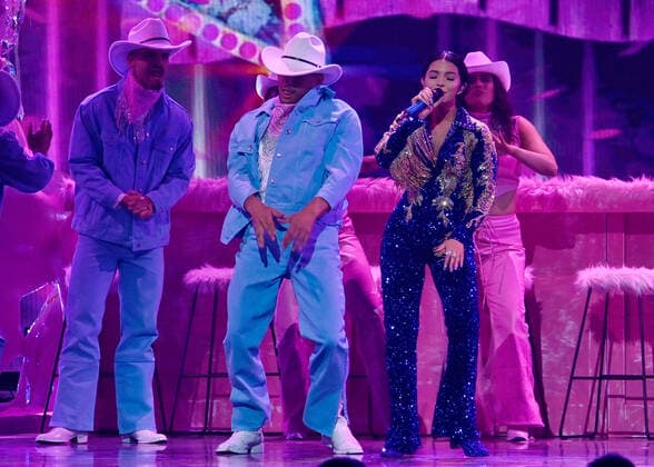 Angela Aguilar performs onstage during the 23rd annual Latin Grammy Awards at the Michelob Ultra Arena at Mandalay Bay Resort and Casino in Las Vegas, Nevada on Thursday, November 17, 2022.  LAV20221117021 JIMxRUYMEN