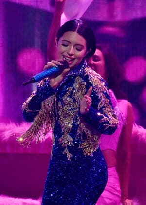 Angela Aguilar performs onstage during the 23rd annual Latin Grammy Awards at the Michelob Ultra Arena at Mandalay Bay Resort and Casino in Las Vegas, Nevada on Thursday, November 17, 2022.  LAV20221117025 JIMxRUYMEN