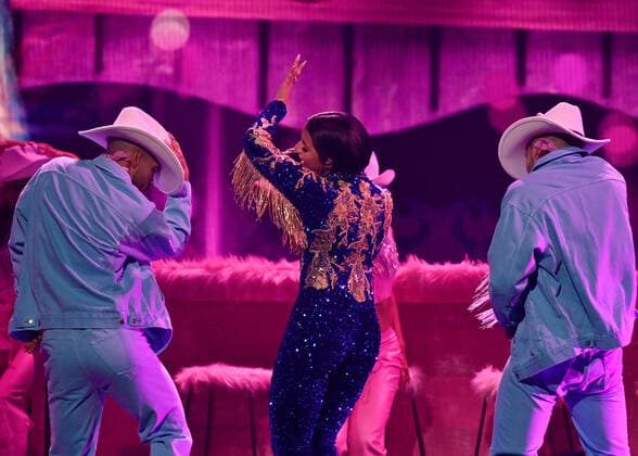 Angela Aguilar performs onstage during the 23rd annual Latin Grammy Awards at the Michelob Ultra Arena at Mandalay Bay Resort and Casino in Las Vegas, Nevada on Thursday, November 17, 2022.  LAV20221117026 JIMxRUYMEN