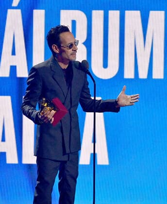 Marc Anthony accepts the Best Salsa Album award for Pa lla Voy onstage during the 23rd annual Latin Grammy Awards at the Michelob Ultra Arena at Mandalay Bay Resort and Casino in Las Vegas, Nevada on Thursday, November 17, 2022.  LAV20221117626 JIMxRUYMEN