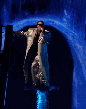 Rauw Alejandro performs onstage during the 23rd annual Latin Grammy Awards at the Michelob Ultra Arena at Mandalay Bay Resort and Casino in Las Vegas, Nevada on Thursday, November 17, 2022.  LAV20221117629 JIMxRUYMEN