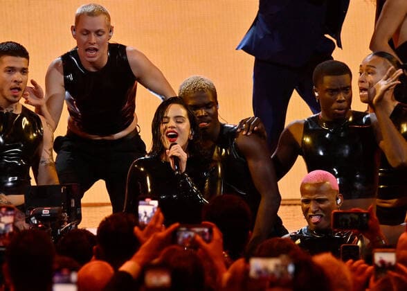 Rosalia performs onstage during the 23rd annual Latin Grammy Awards at the Michelob Ultra Arena at Mandalay Bay Resort and Casino in Las Vegas, Nevada on Thursday, November 17, 2022.  LAV20221117038 JIMxRUYMEN
