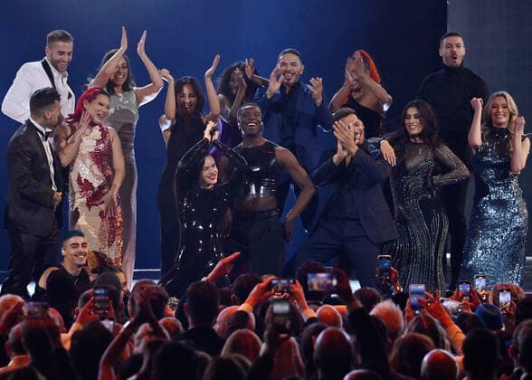 Rosalia performs onstage during the 23rd annual Latin Grammy Awards at the Michelob Ultra Arena at Mandalay Bay Resort and Casino in Las Vegas, Nevada on Thursday, November 17, 2022.  LAV20221117041 JIMxRUYMEN