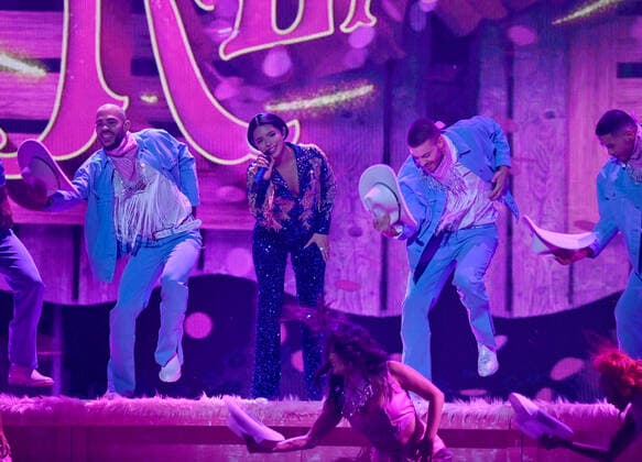 Ángela Aguilar performs onstage during the 23rd annual Latin Grammy Awards at the Michelob Ultra Arena at Mandalay Bay Resort and Casino in Las Vegas, Nevada on Thursday, November 17, 2022.  LAV20221117671 JIMxRUYMEN