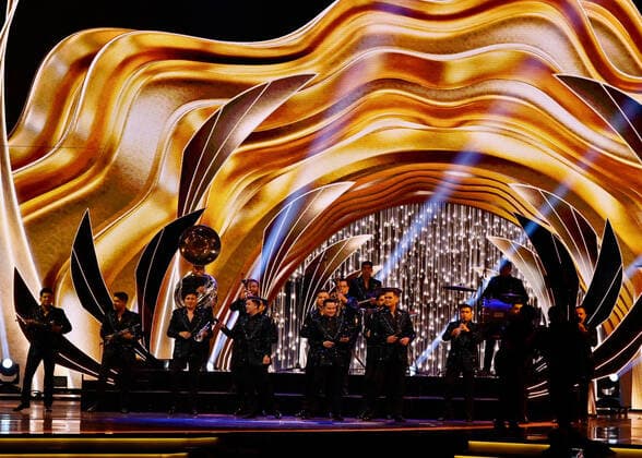 Chiquis Rivera and Banda Los Recoditos Band perform onstage during the 23rd annual Latin Grammy Awards at the Michelob Ultra Arena at Mandalay Bay Resort and Casino in Las Vegas, Nevada on Thursday, November 17, 2022.  LAV20221117052 JIMxRUYMEN