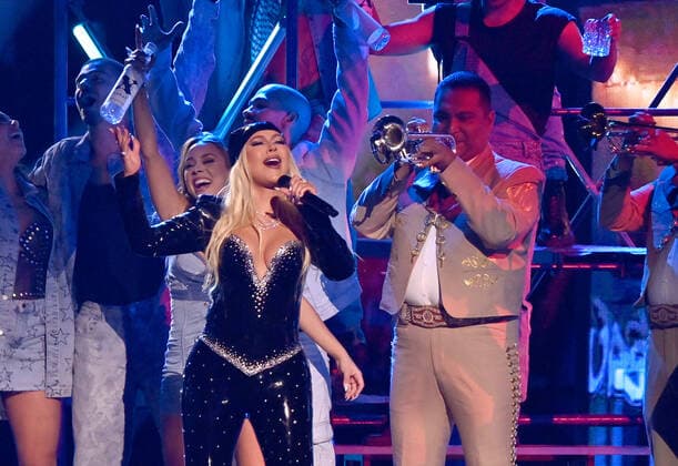 Christina Aguilera performs onstage during the 23rd annual Latin Grammy Awards at the Michelob Ultra Arena at Mandalay Bay Resort and Casino in Las Vegas, Nevada on Thursday, November 17, 2022.  LAV20221117666 JIMxRUYMEN