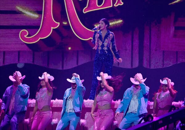 Ángela Aguilar performs onstage during the 23rd annual Latin Grammy Awards at the Michelob Ultra Arena at Mandalay Bay Resort and Casino in Las Vegas, Nevada on Thursday, November 17, 2022.  LAV20221117670 JIMxRUYMEN