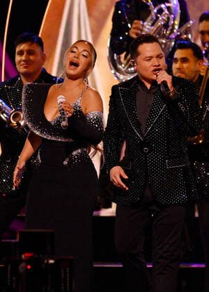 Chiquis Rivera and Banda Los Recoditos Band perform onstage during the 23rd annual Latin Grammy Awards at the Michelob Ultra Arena at Mandalay Bay Resort and Casino in Las Vegas, Nevada on Thursday, November 17, 2022.  LAV20221117053 JIMxRUYMEN
