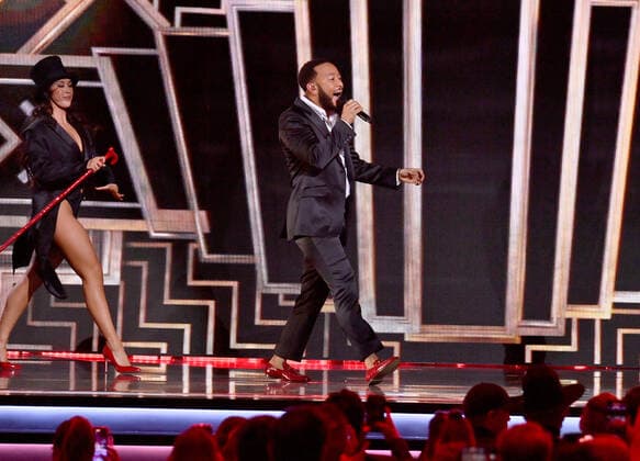 John Legend performs onstage during the 23rd annual Latin Grammy Awards at the Michelob Ultra Arena at Mandalay Bay Resort and Casino in Las Vegas, Nevada on Thursday, November 17, 2022.  LAV20221117697 JIMxRUYMEN