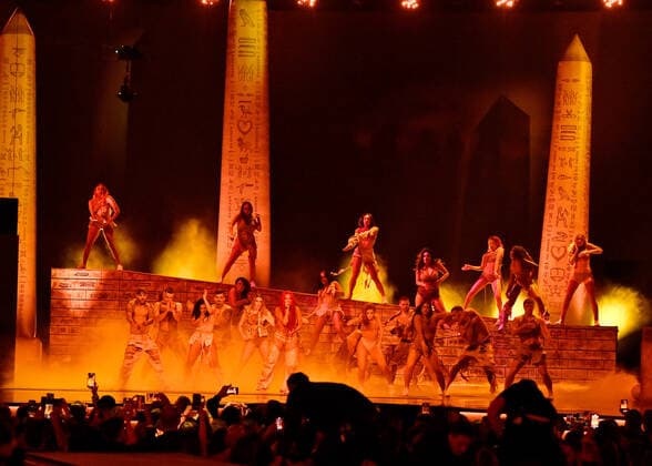 Karol G performs onstage during the 23rd annual Latin Grammy Awards at the Michelob Ultra Arena at Mandalay Bay Resort and Casino in Las Vegas, Nevada on Thursday, November 17, 2022.  LAV20221117061 JIMxRUYMEN