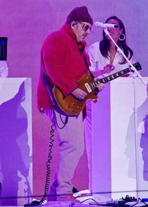 Elvis Costello performs during the 23rd annual Latin Grammy Awards at the Michelob Ultra Arena at Mandalay Bay Resort and Casino in Las Vegas, Nevada on Thursday, November 17, 2022.  LAV20221117075 JIMxRUYMEN